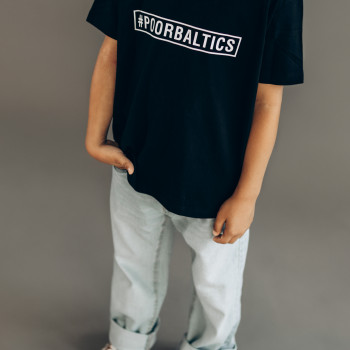#POORBALTICS kids T-shirt black
